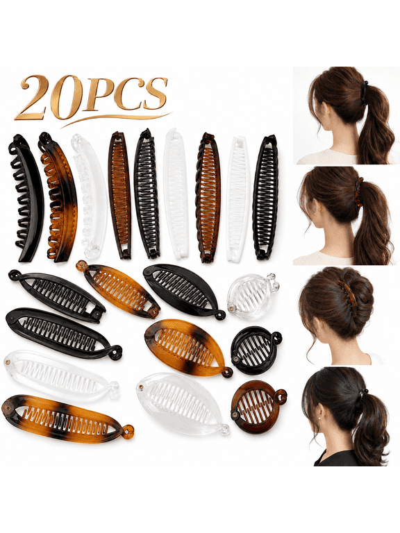 Banana Clips Hair, Classic Hair Comb Banana Clips Hair Holder for Women Girls,Vintage Fishtail Fish Shape Comb,Curly Lady Ponytail Bun Holder
