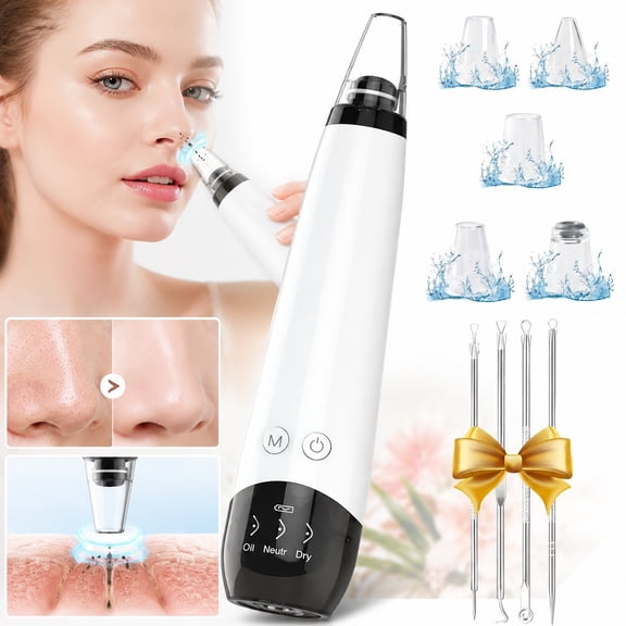 Rongsi Upgraded version Blackhead Remover Pore Vacuum Cleaner Pimple Extractor - Facial Pore Cleaner Pore Extractor, USB Rechargeable Blackhead Remover Vacuum with 5 Probes