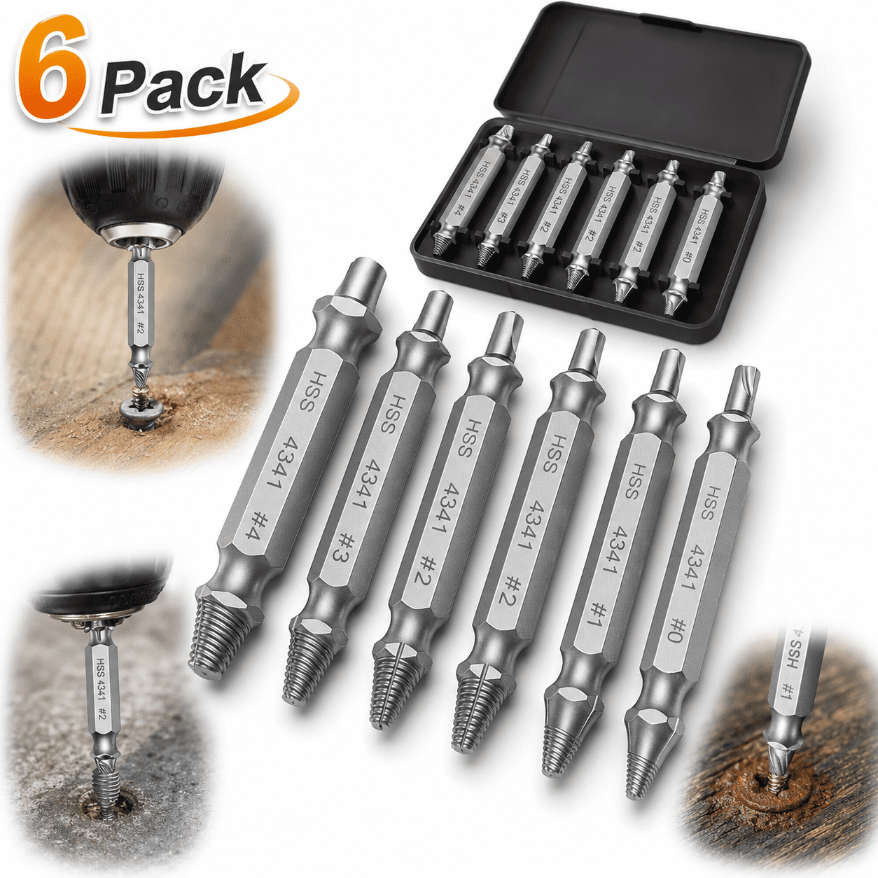 Fallen Screw Tools Ustris Damaged Screw Extractor Kit Stripped Screw Extractor Set DIY ...
