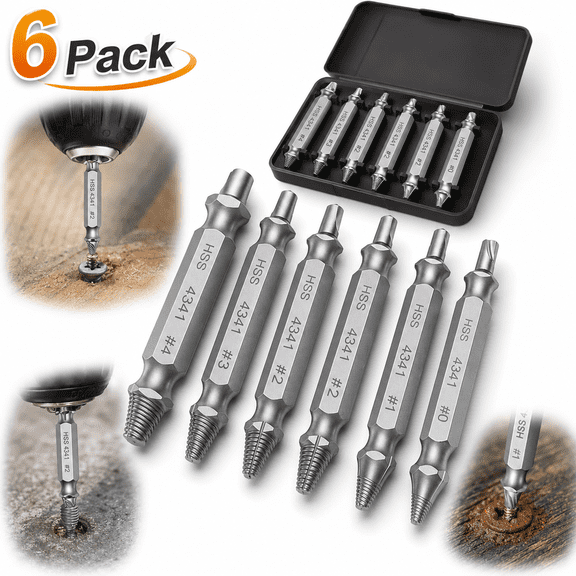Ustris Damaged Screw Extractor Kit Stripped Screw Extractor Set DIY Hand Tools Gadgets Gifts for Men Broken Bolt Extractor Screw Remover Sets