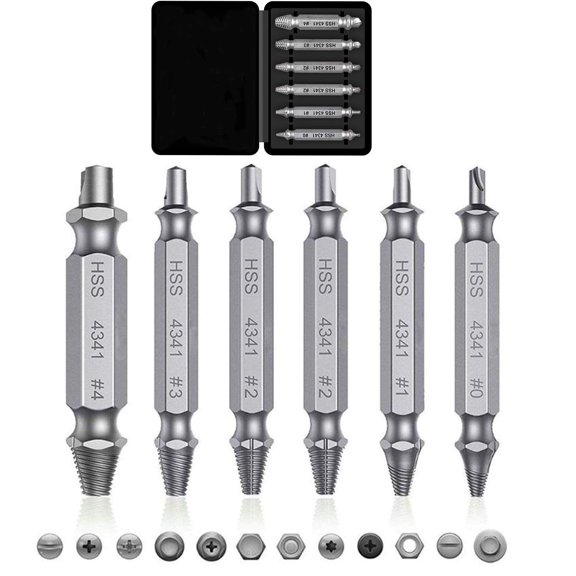 Ustris Damaged Screw Extractor Kit Stripped Screw Extractor Set DIY Hand Tools Gadgets Gifts for Men Broken Bolt Extractor Screw Remover Sets