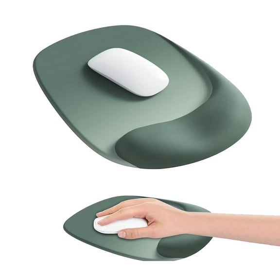 Emlimny Mouse Pad with Wrist Support Ergonomic Design Relief Carpal Tunnel Pain with Gel Wrist Support Mouse Pad Memory Foam Mouse Pad with Non-Slip PU Base for Computer Desk
