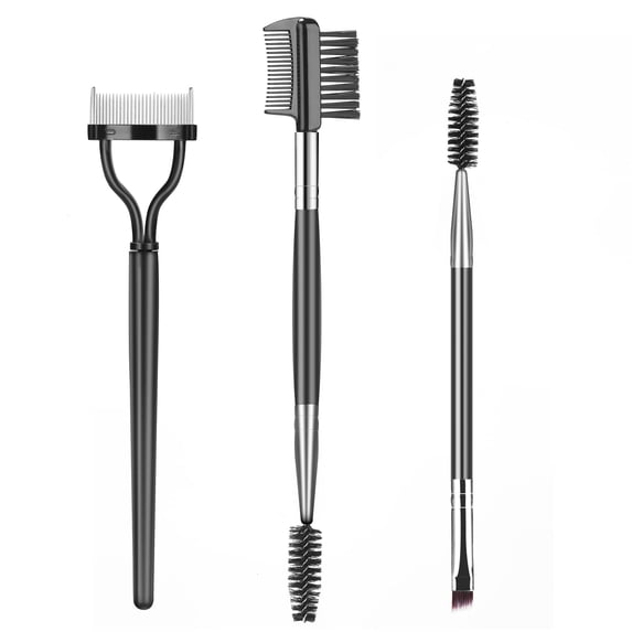 Emlimny Eyebrow Brush Eyelash Separator Brow Comb & Lash Spoolie Professional Eye Makeup Tools (3 Pieces Set)