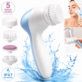 Emlimny Facial Cleansing Brush Face Scrubber Electric Exfoliating Spin Cleanser Device Waterproof Deep Cleaning Exfoliation Rotating Spa Machine - Electronic Acne Skin Washer Set