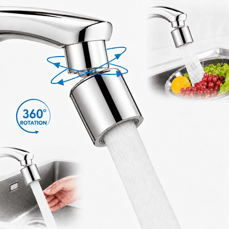 Emlimny Faucet Aerator, 360° Twist Kitchen Sink Aerator, Dual-function Sink Sprayer Attachment, Faucet Replacement Part 55/64'' Female Thread, Chrome