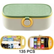 Emlimny Green Sewing Project Kit, 135 Pcs Family Sewing Supplies Repair Kit Traveler Sewing Kit Sewing Thread Accessories DIY Sewing Supplies Organizer (Green)