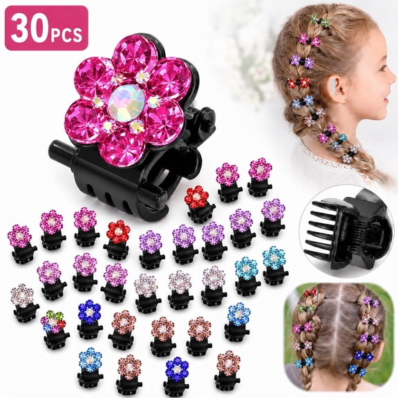 Rongsi 30Pcs Hair Claw Clips Women Girls Glitter Rhinestone Pattern No Slip Grip Jaw Clips