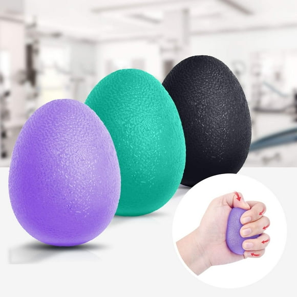 Emlimny Hand Grip Strength Trainer Set of 3, Stress Relief Ball for Adults and Kids, Wrist Rehab Therapy Hand Grip Equipment Ball Squishy Tools (Purple/Green/Black)
