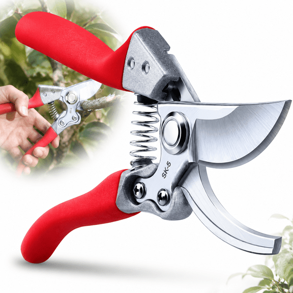 Emlimny Heavy Duty Pruning Shears, Professional Garden Scissors & Bypass Pruner for Gardening, Effortlessly Cuts 3/4 Inch Branches, Hand Hedge Shears for Trimming Plants, Lawn & Outdoor Tools