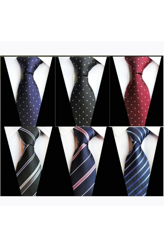 Men's Silk Tie Necktie Woven JACQUARD Neck Ties,6Pc
