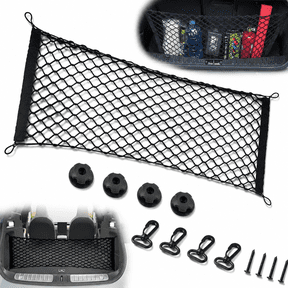 Emlimny Net Stretchable, Car Exterior Accessories, Adjustable Elastic Trunk Storage Net with Hook for SUVs, Cars and Trucks (35.4x15.8 Inch)