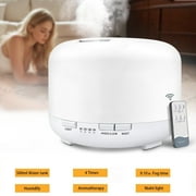 Rongsi Oil Diffuser, 500ml Aromatherapy Diffuser, Upgraded Essential Oil Diffusers with 7 Color Lights Waterless Auto Shut-Off,Diffusers for Essential Oils Large Room, Home (White)