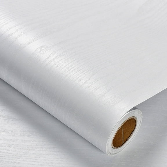 Emlimny Peel and Stick Wallpaper 15.7" x 78.7" Wood Contact Paper Wood Wallpaper White Wood Grain Contact Paper Thicken Textured for Cabinets and Drawers Countertops Waterproof Self Adhesive Vinyl