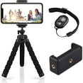 thumbnail image 1 of Rongsi Phone Tripod, Flexible Tripod for iPhone and Android Cell Phone, Portable Small Tripod with Wireless Remote and Clip for Video Recording/Vlog/Selfie, 1 of 8