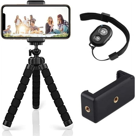 Rongsi Phone Tripod, Flexible Tripod for iPhone and Android Cell Phone, Portable Small Tripod with Wireless Remote and Clip for Video Recording/Vlog/Selfie
