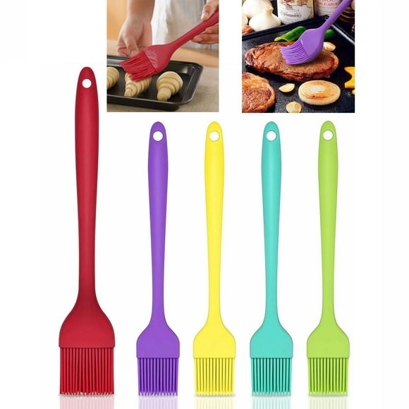 Silicone Heat Resistant Marinating Meat Grill Basting Pastry Brush for Oil Butter Sauce Sausages Desserts Turkey Baster Grill Barbecue, Multicolor