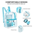 thumbnail image 1 of Genreen Stadium Approved Clear Mini Backpack 11.5H x 5W x 9.5L Cold-Resistant Transparent PVC Backpack with Work, Security Travel & Stadium (Sky Blue), 1 of 7