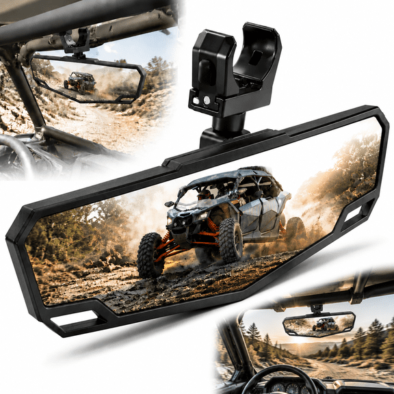 Emlimny UTV Rear View Mirror,SXS UTV Mirrors HD,360°Adjustable Angle for 1.5" to 2.0 inch Round Roll Cage,Compatible with Polaris RZR,Honda Pioneer,Kawasaki KRX/Mule,Yamaha,Talon,Can Am X3,CFMOTO