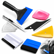 Emlimny Vinyl Wrap Tool Window Tint Kit 7 Pieces Vehicle Tinting Tools Car Glass Protective Film Wrapping Installation Set Included Vinyl Scraper, Window Rubber Squeegee,Cutting Knife with Blades