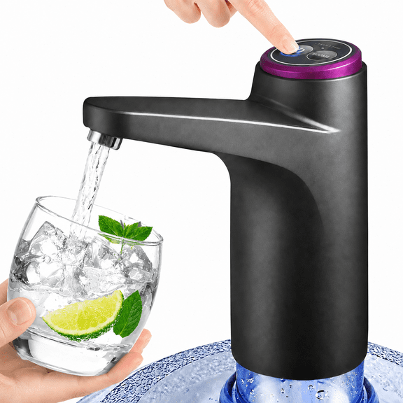 Emlimny Water Dispenser Pump,Portable Water Bottle Pump Electric Water Cooler, Universal Drinking Water Pump for 2.5, 3, 5 Gallon Bottles - Rechargeable USB Automatic Dispenser