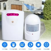 Rongsi Driveway Alarm,Wireless Home Security Driveway Alarm 1 Receiver and 1 PIR Motion Sensor Detector 1000 FT Range Extra Infrared Alarm System Kit
