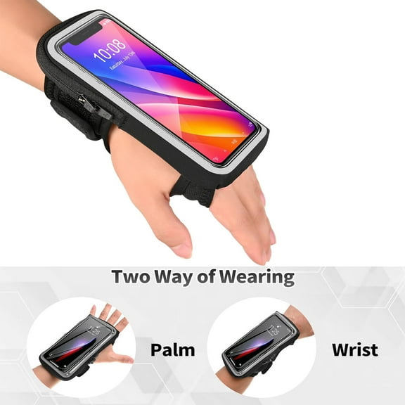 Emlimny Wristband Phone Holder for Running,Forearm Armbands,  7" Running Armband with Card Slot Compatible for iPhone Pro Max Plus (16/15/14/13/12/11/X/XR), Compatible  for Galaxy S24/S10