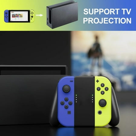 Genreen's Joypad Controller Compatible for Nintendo Switch,Wireless Game for Switch Controller Support Motion Control/Dual Vibration(BYB)- Blue/Yellow