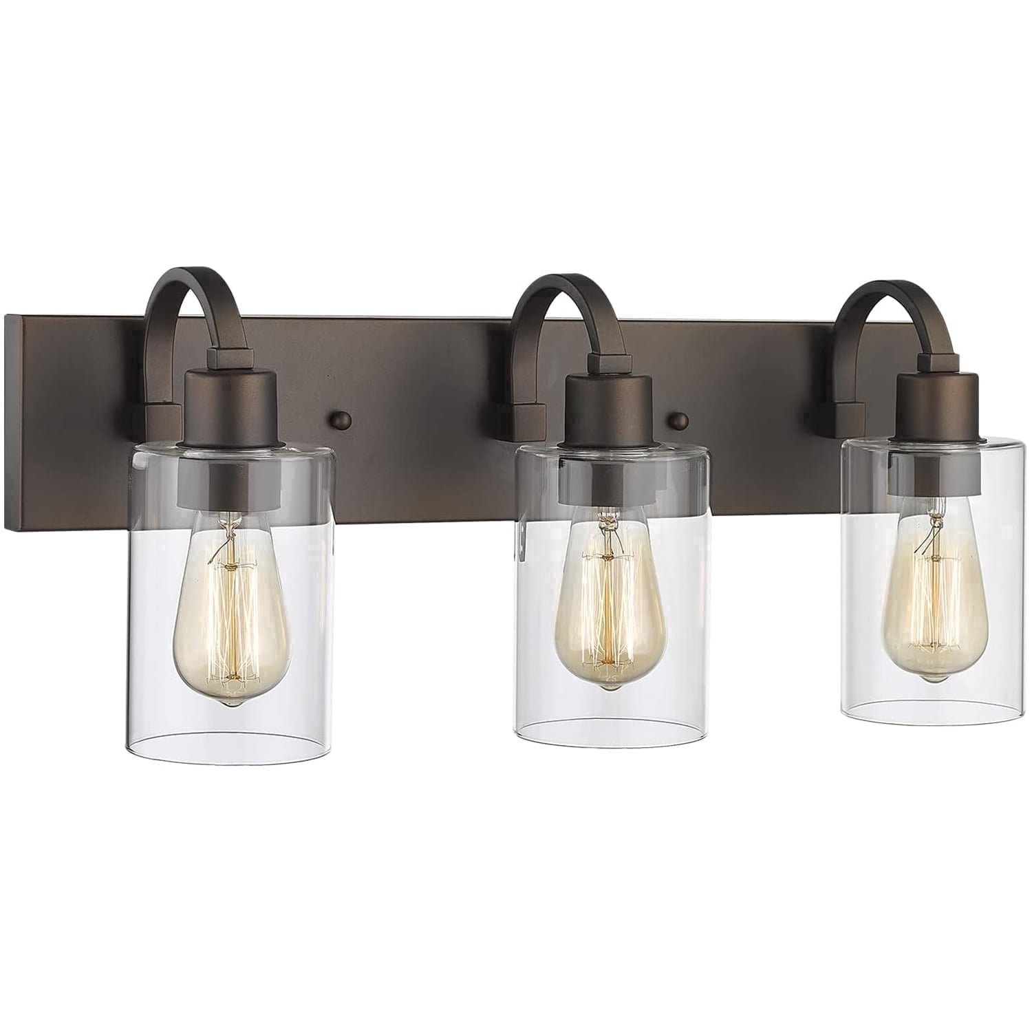 Emliviar 3-Light Bathroom Vanity Light Fixtures - Bath Wall Lamp in Oil Rubbed Bronze Finish with Clear Glass, YCE237B-3W ORB