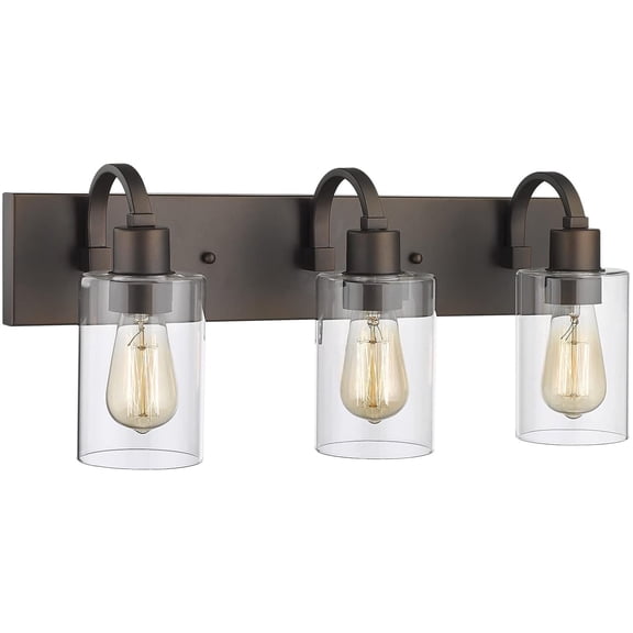 Emliviar 3-Light Bathroom Vanity Light Fixtures - Bath Wall Lamp in Oil Rubbed Bronze Finish with Clear Glass, YCE237B-3W ORB