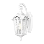 Emliviar 17.5 Inch Outdoor Wall Light for House, Water Glass, White Finish, WE215B WH