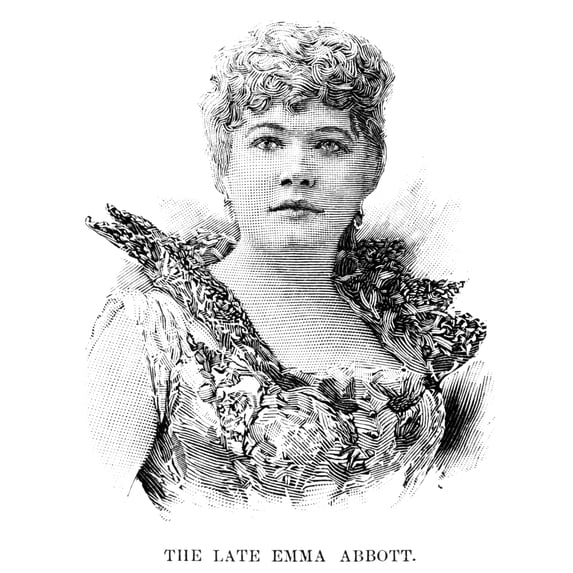 Emma Abbott. Namerican Operatic Singer. Wood Engraving American 1891. Poster Print by