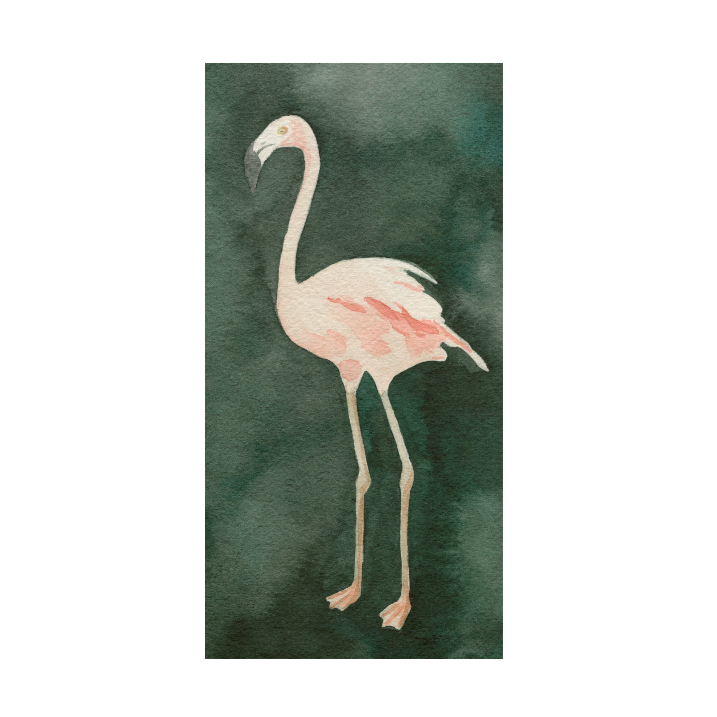 Emma Caroline Pink Flamingo on Green Canvas Art - 19" x 10"