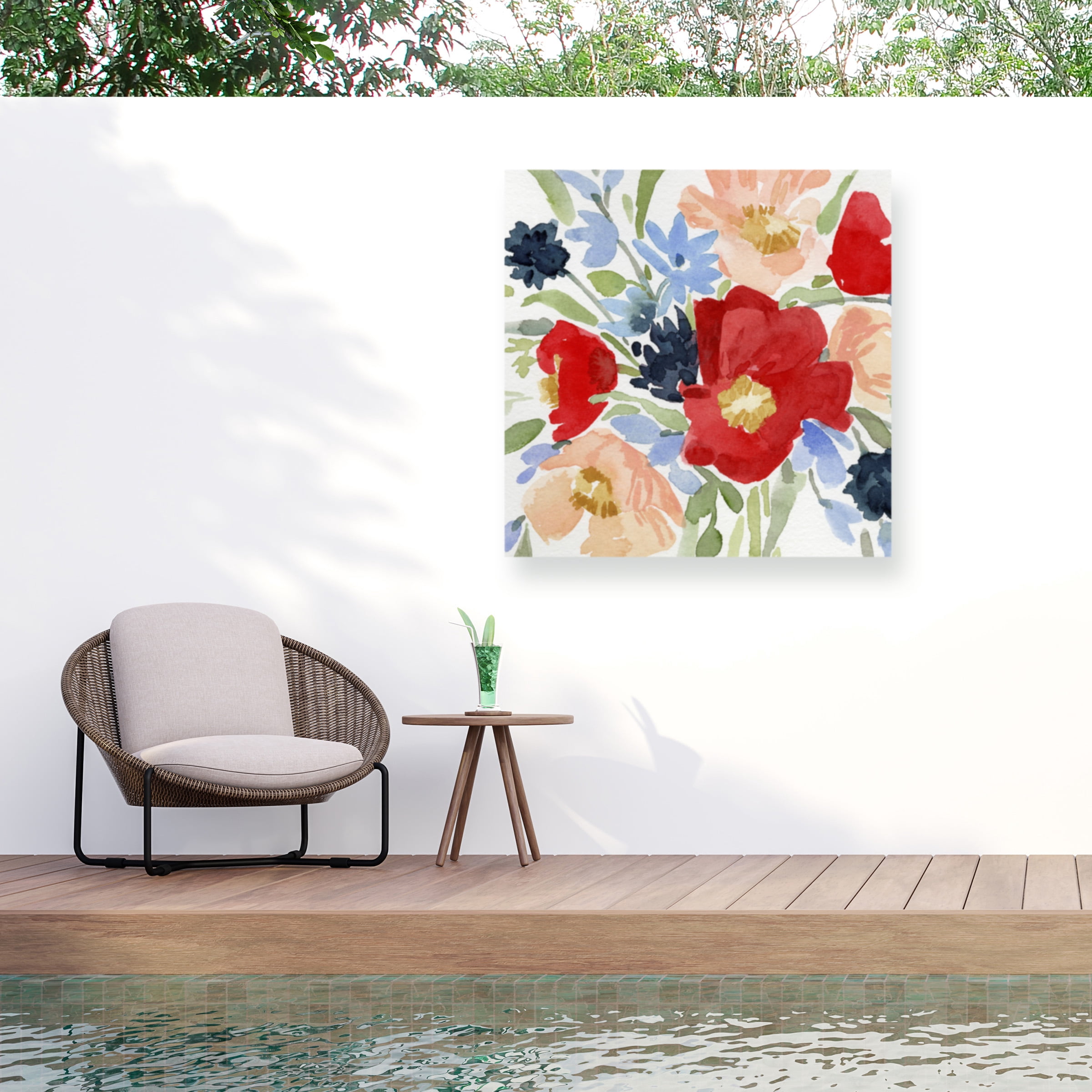 Emma Caroline 'Indian Summer Bouquet II' Outdoor Canvas 35x35