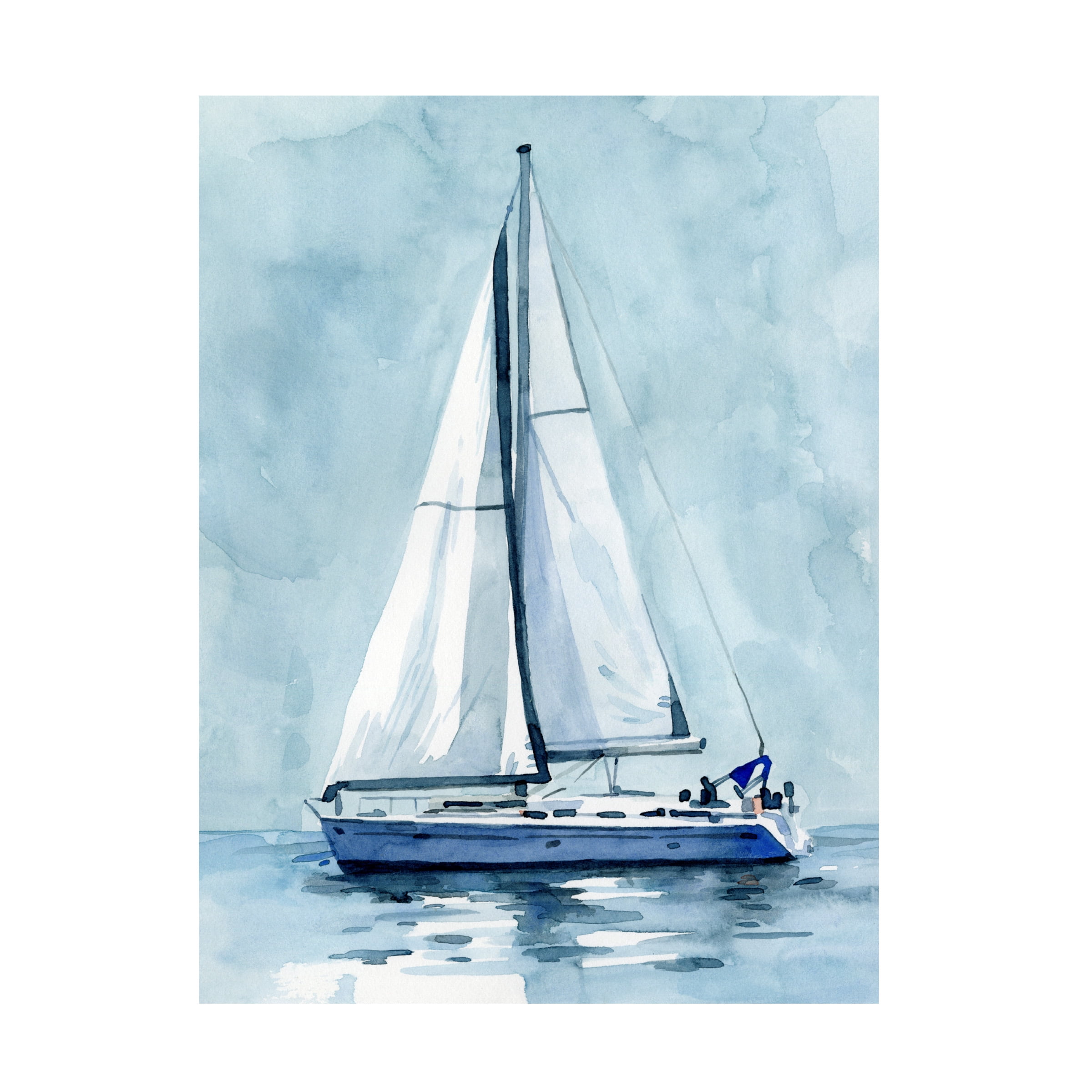 Emma Caroline 'Lone Sailboat I' Canvas Art