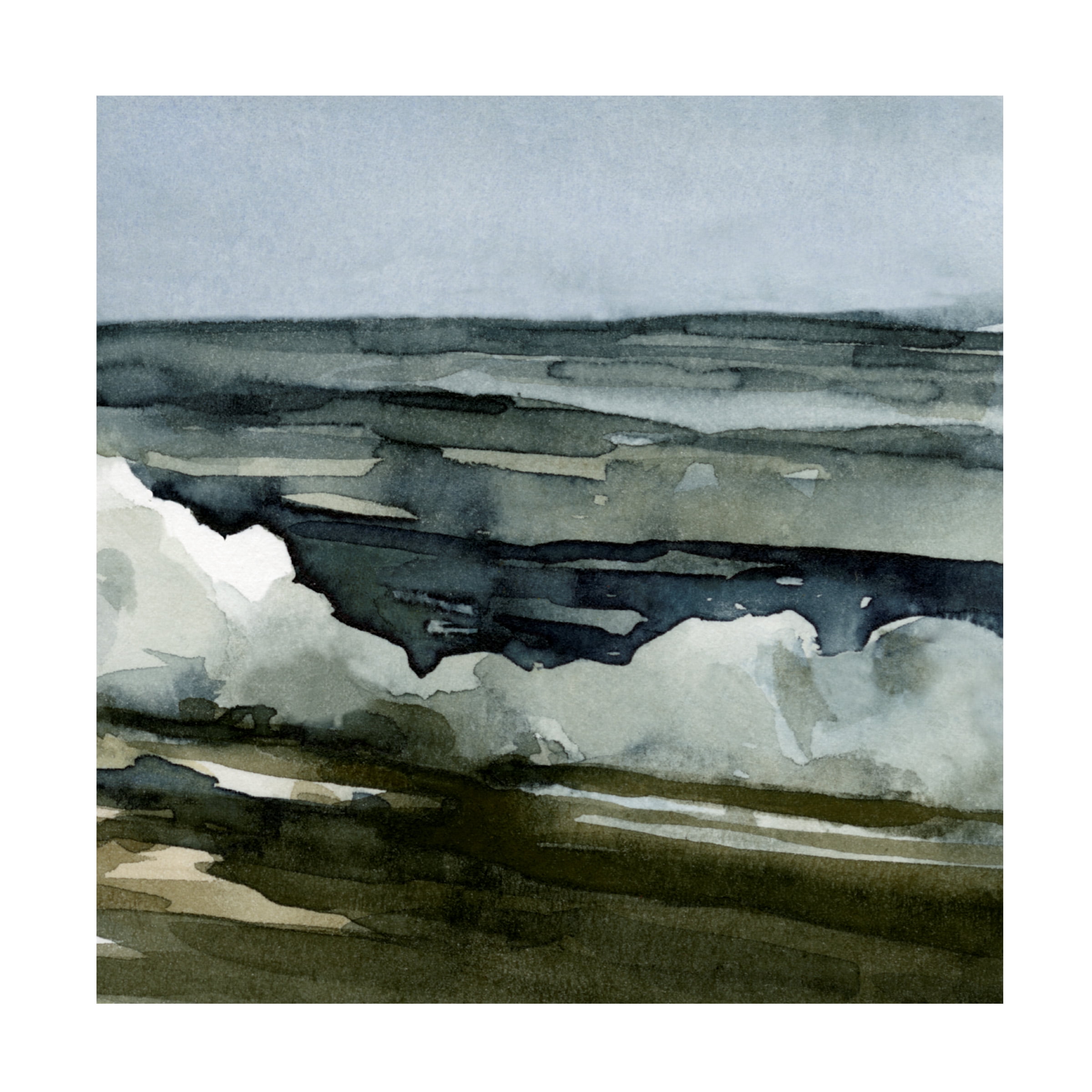 Emma Caroline 'Loose Watercolor Waves III' Canvas Art