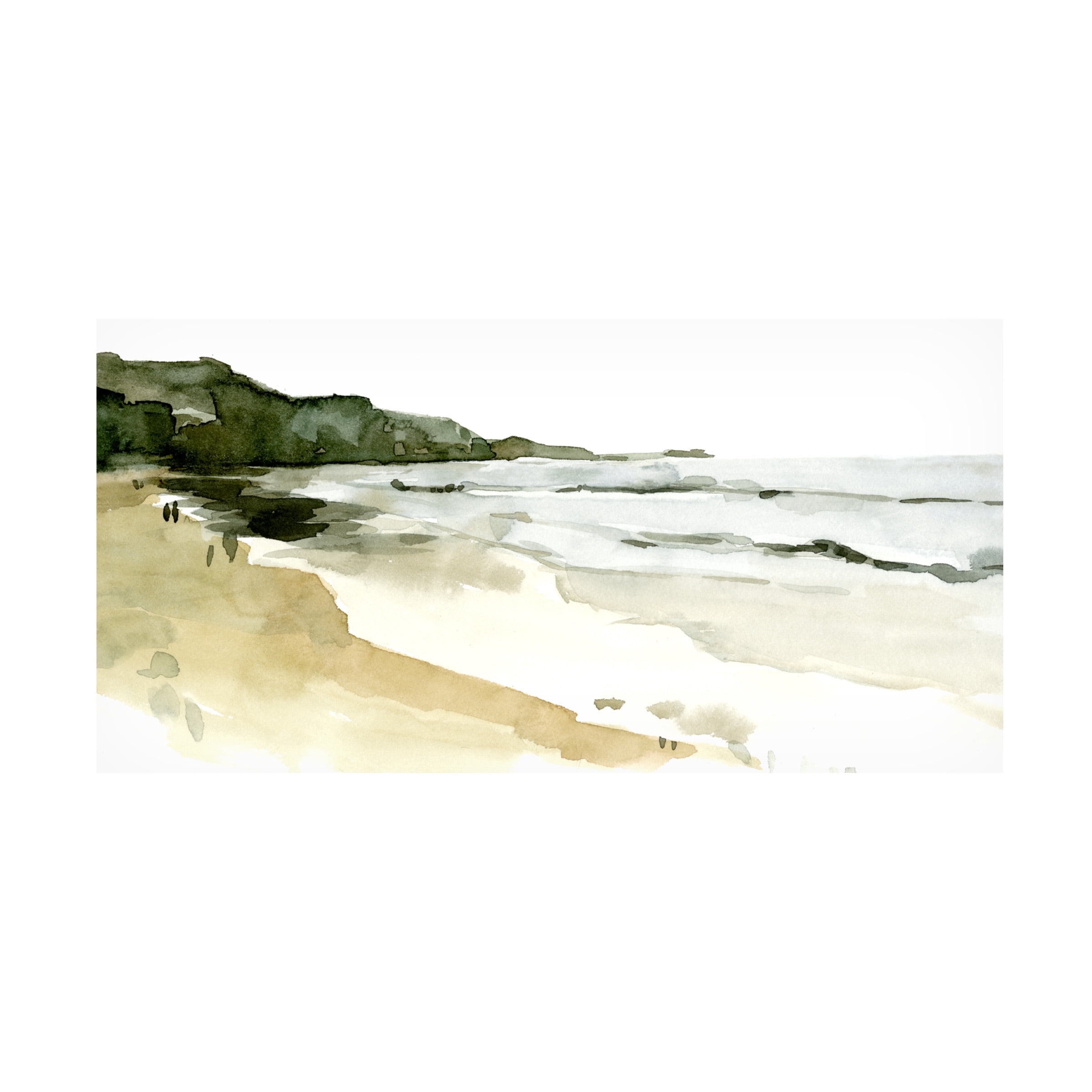 Emma Caroline 'Simple Watercolor Coast II' Canvas Art - Walmart.com