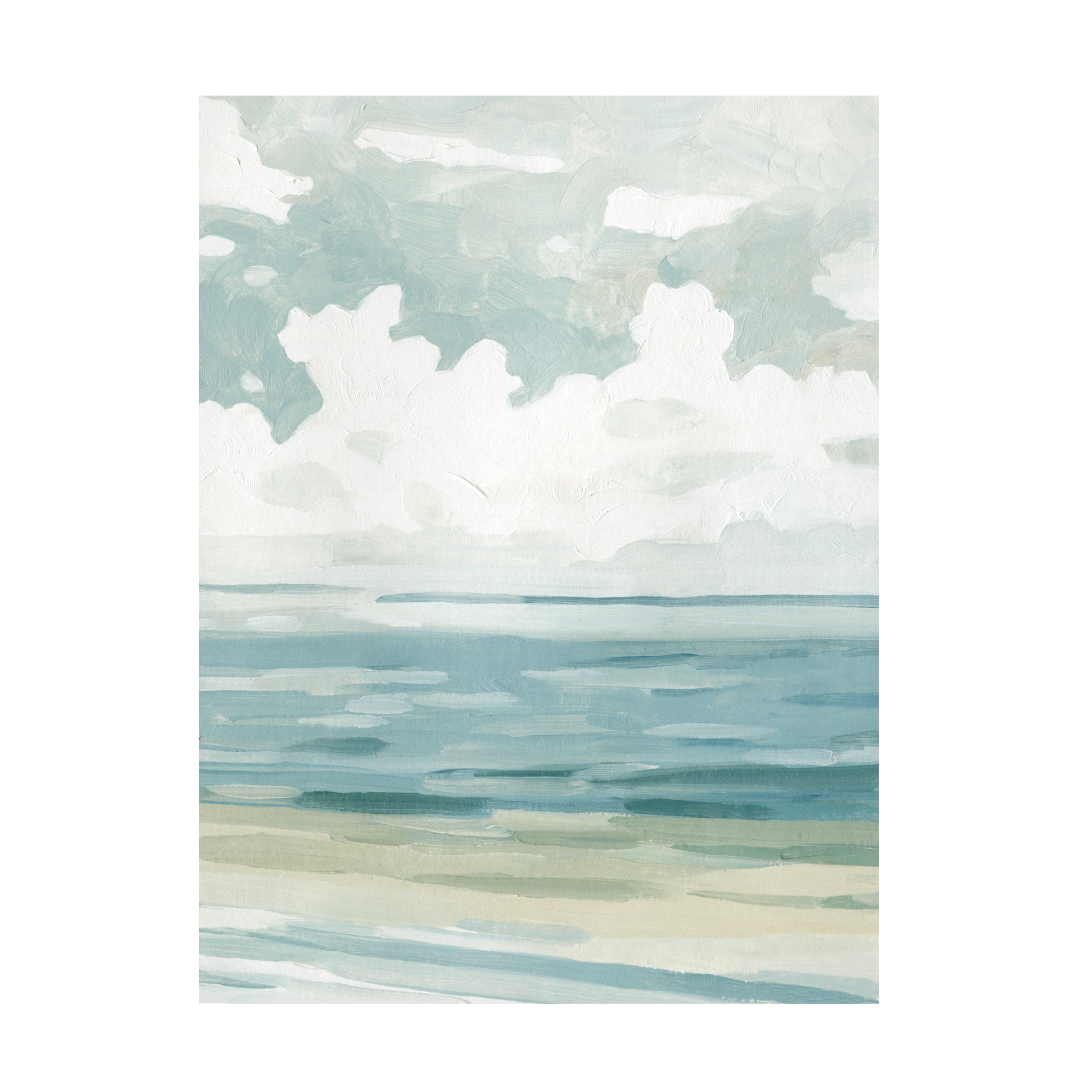 Soft Pastel Seascape Canvas Art in Blue and White