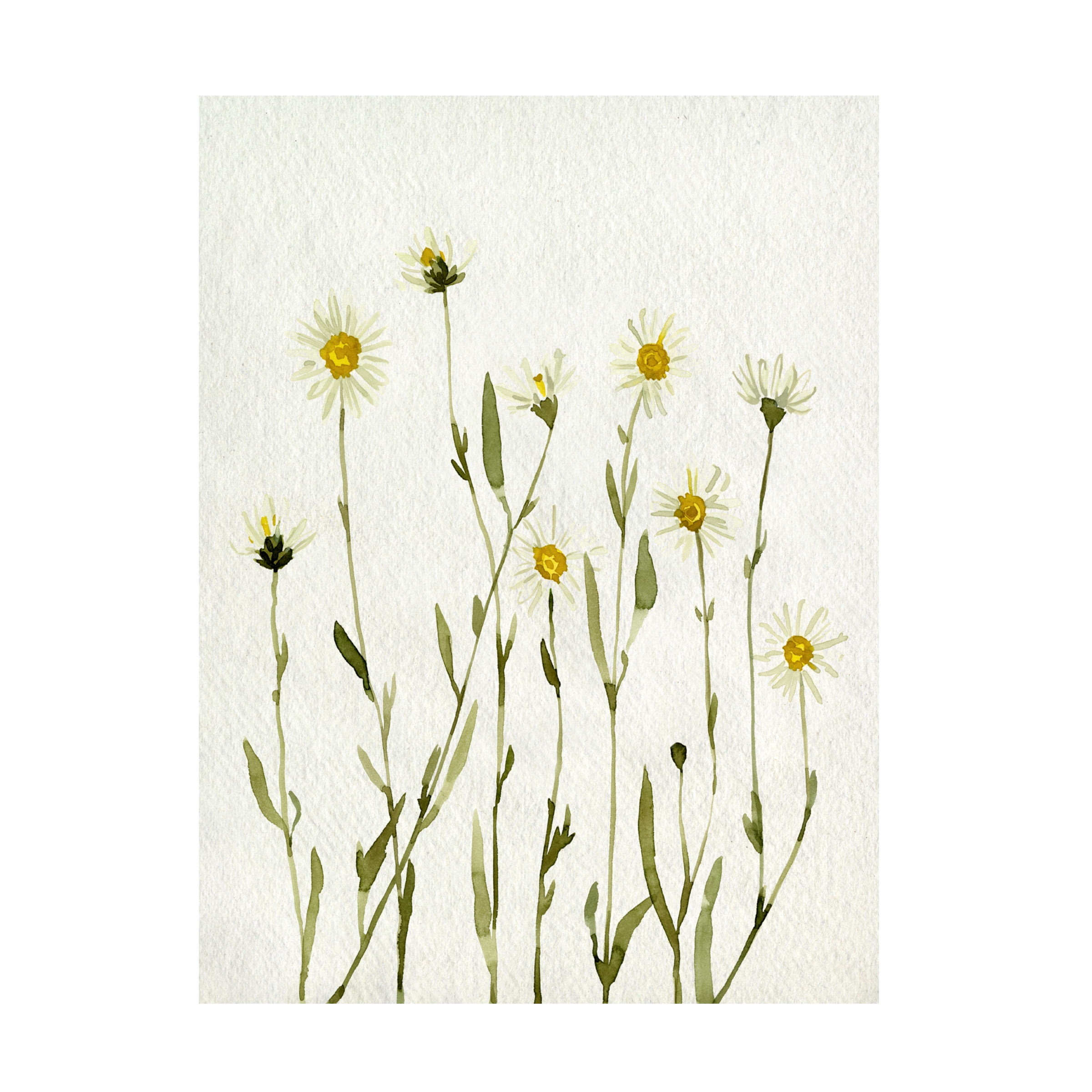 Emma Caroline White and Green Floral Canvas Art, 19" x 14"