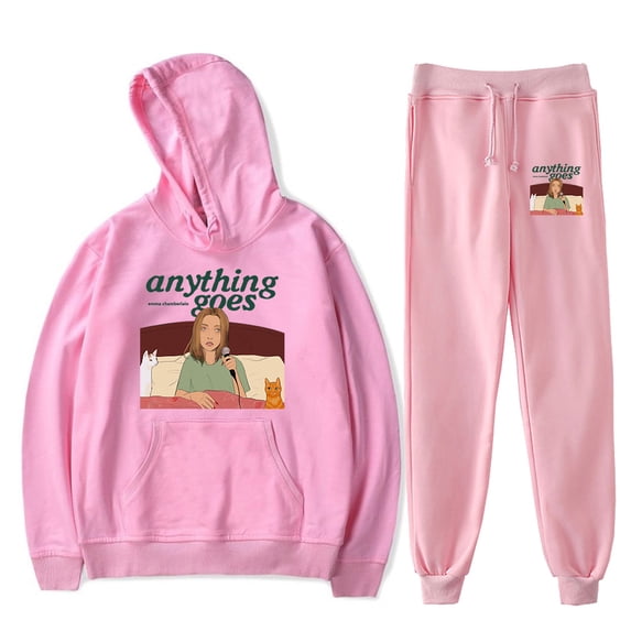 Emma Chamberlain Anything Goes Hoodies Jogger Pants 2 Pieces Sets Casual Sweatshirt Sweatpant