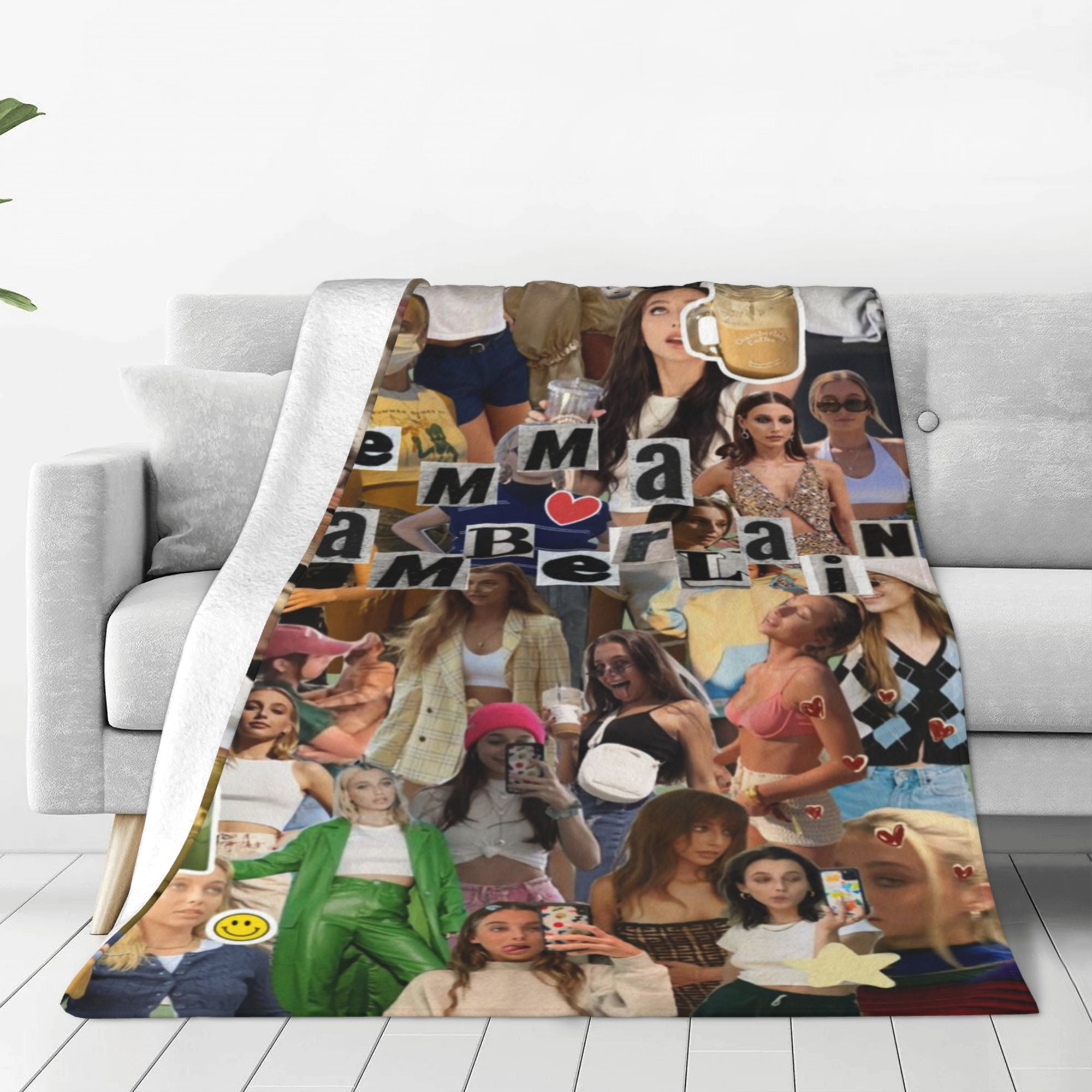 Emma Chamberlain Throw Blanket Soft Plush Travel Blanket for Bedroom