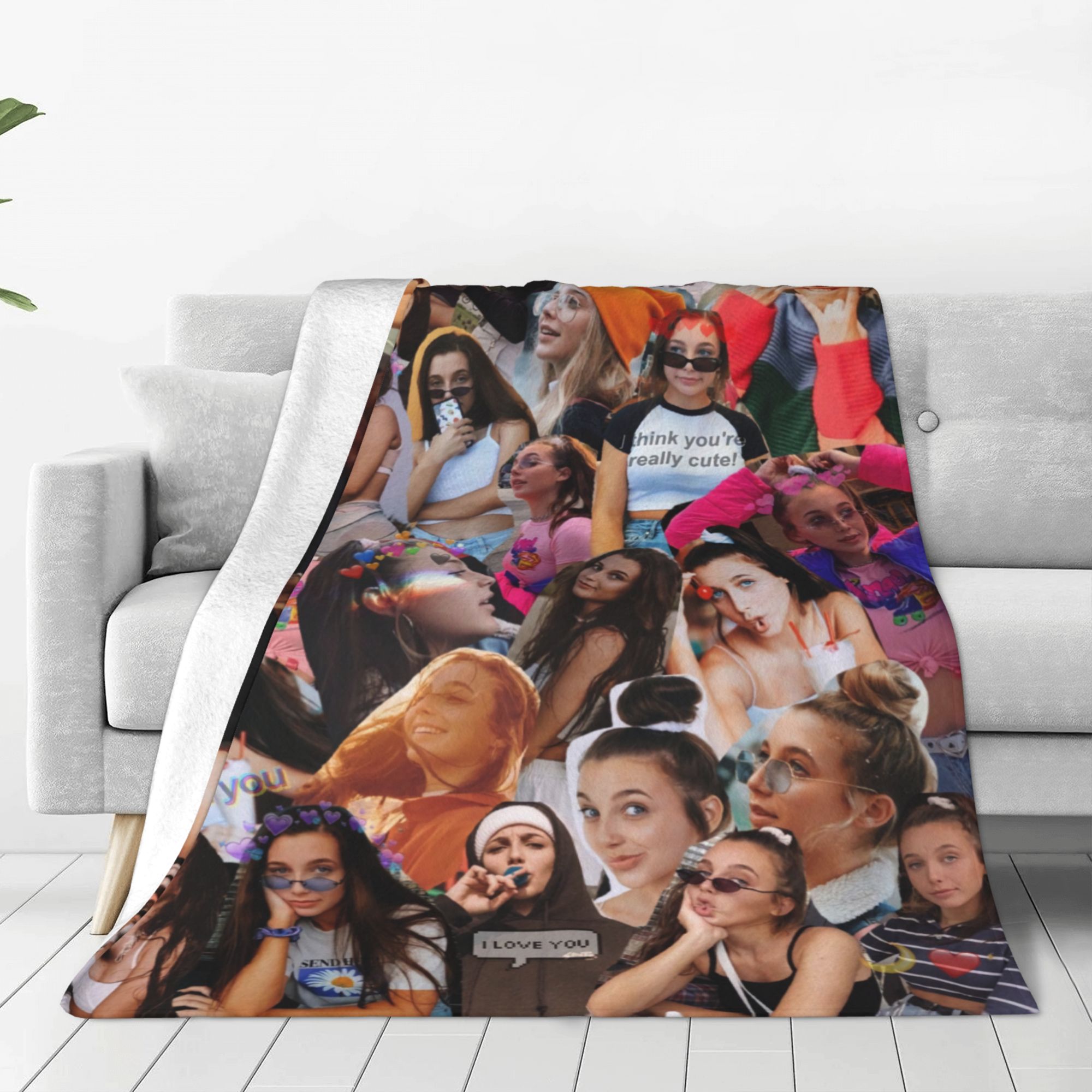 Emma Chamberlain Throw Blanket Soft Plush Travel Blanket for Bedroom