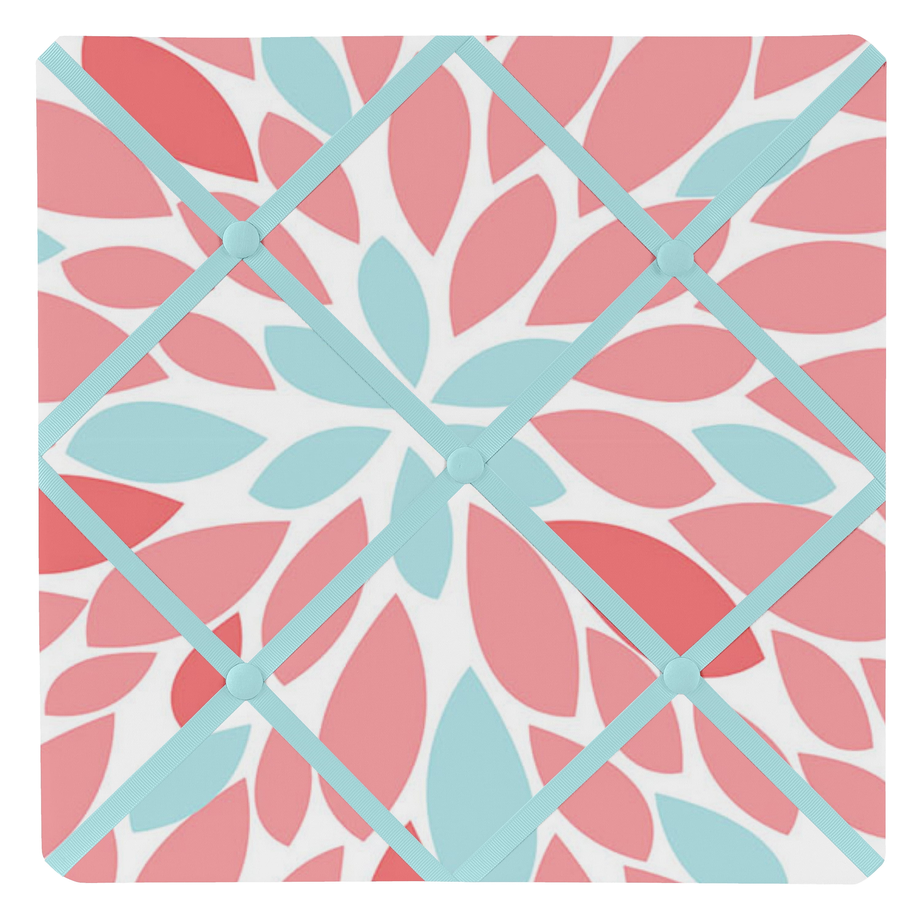 Emma Collection Multicolor Fabric Memo Board with Button Detail
