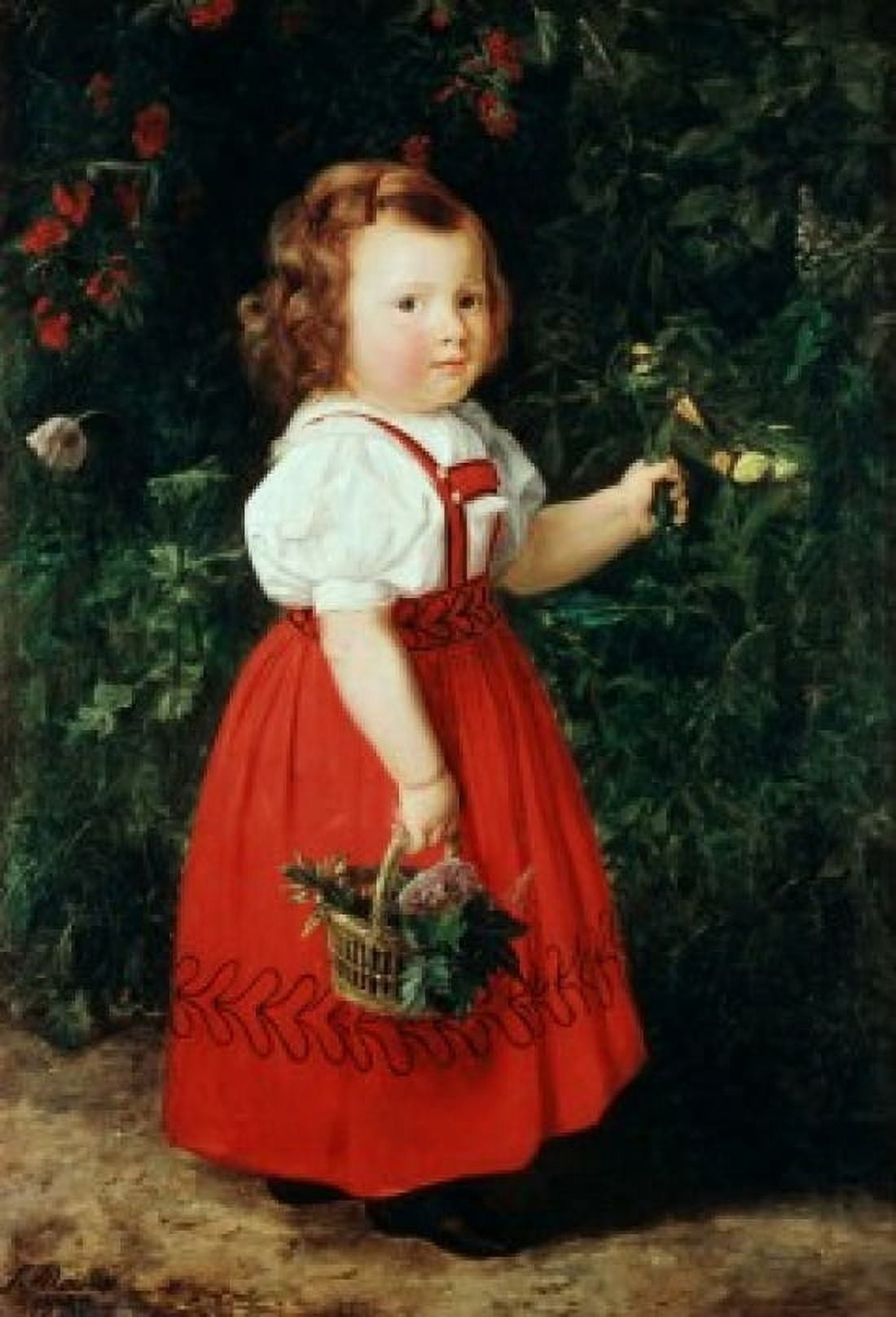 Emma Daughter Of The Artist Simon Meister (1796-1844 German) Oil On Canvas Canvas Art - (18 x 24)