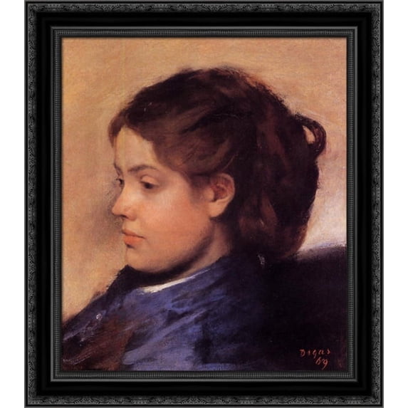Emma Dobigny 20x22 Black Ornate Wood Framed Canvas Art by Degas, Edgar