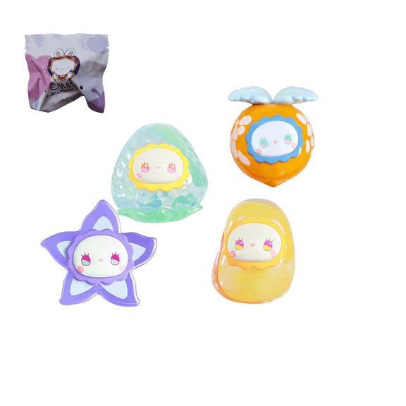 Emma Fruit Mini Bean Series Blind Box Figures 4PCs Cute Collectible Toys Home Decorations, Holiday Birthday Gifts