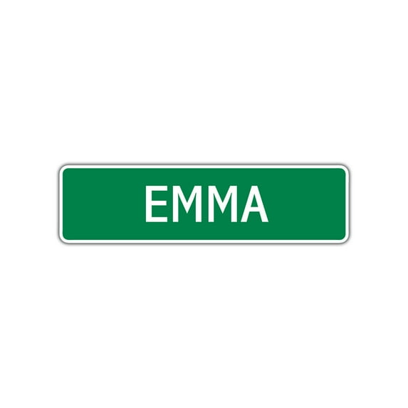 Emma Girls Children Name Letter Printed Label Indoor Outdoor Unique Wall Plaque Decoration Aluminum Metal Sign 4"x18"