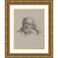 thumbnail image 1 of Emma H. Bacon 15x18 Gold Ornate Wood Frame and Double Matted Museum Art Print Titled - Untitled (Head, Bust, Left Hand of Bearded&nbsp;Man) (1997), 1 of 4