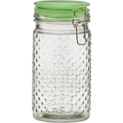 Emma Jade Hobnail Glass Canister | Dry Food Storage Container With Airtight Clamp Lid | Glass Jar For Kitchen Countertop, Pantry Organization | 36 Ounce Capacity