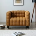 thumbnail image 1 of Emma Luxurious Faux Leather Armchair in Brown, 1 of 2