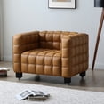 thumbnail image 1 of Emma Luxurious Faux Leather Armchair in Brown, 1 of 2